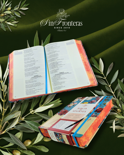 Biblia de Apuntes RVR 1960 Azul/Rosado